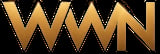 Golden block letters spelling WWMN on black background
